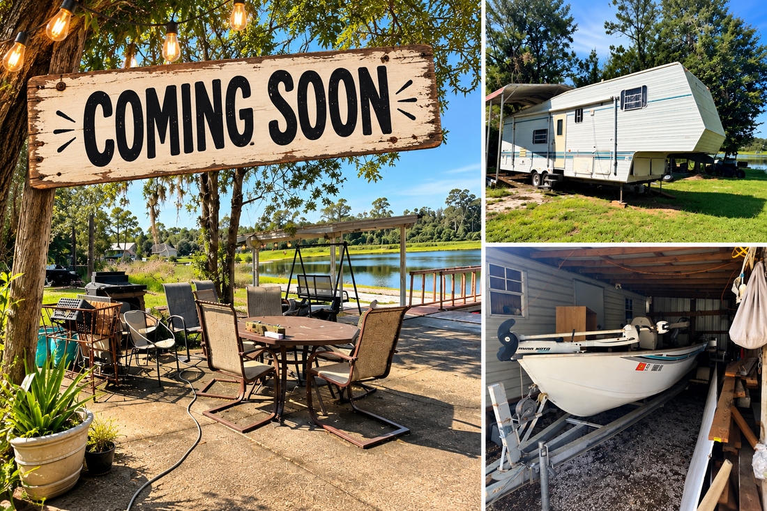 Interlachen Lake House Estate Sale • Harley-Davidson • Boat • 5th Wheel • Packed Tool Sheds