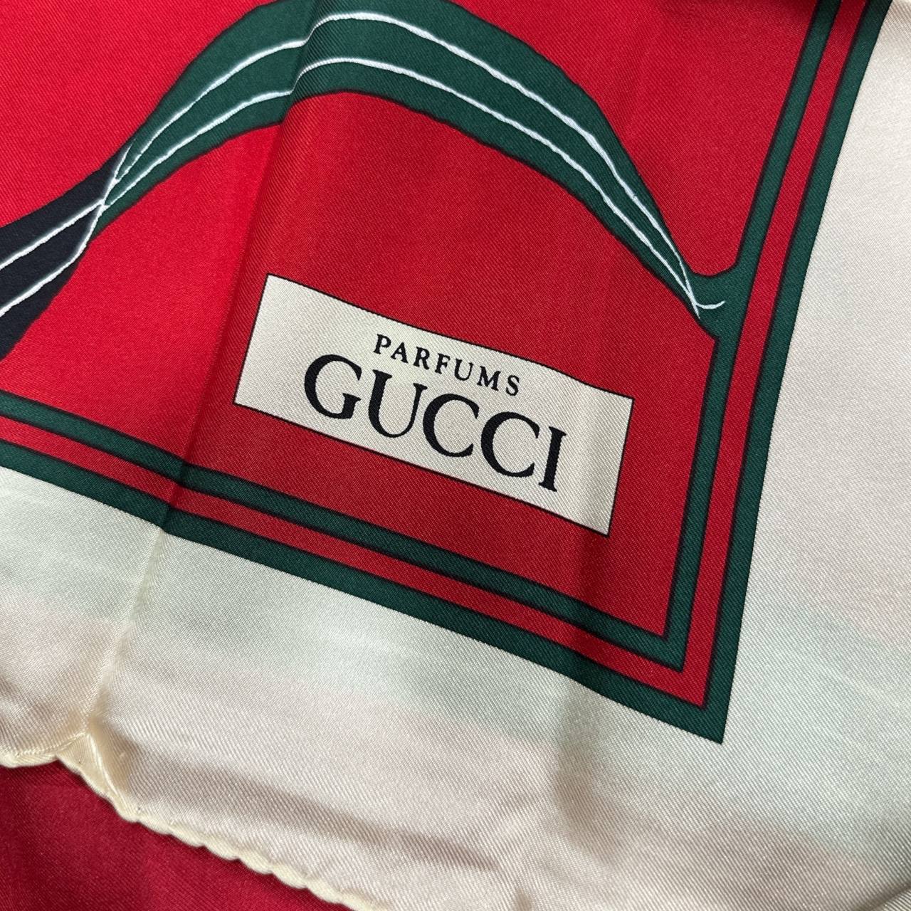 Vintage Gucci Silk Scarf 90s Floral Gucci Parfum