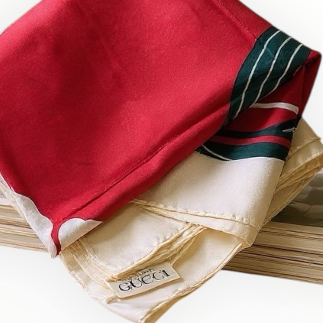 Vintage Gucci Silk Scarf 90s Floral Gucci Parfum